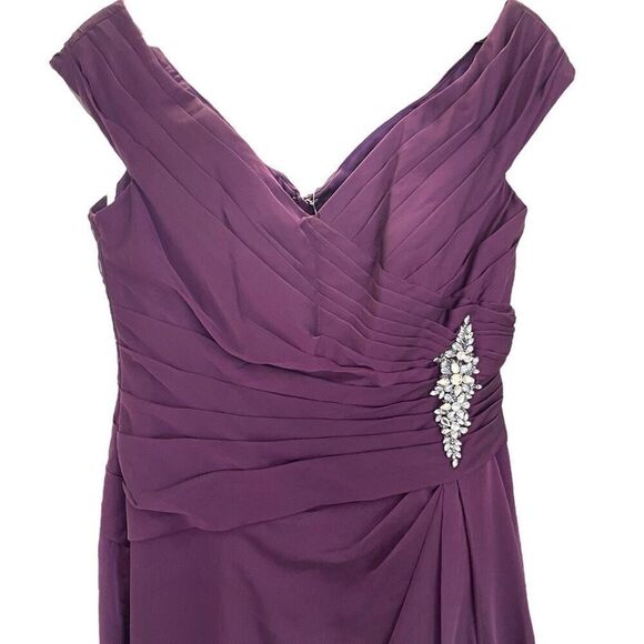 Jade By Jasmine Women's Plum / Purple Chiffon MOB Formal Gown - Size 8 - NWT 🌟 - Picture 7 of 16